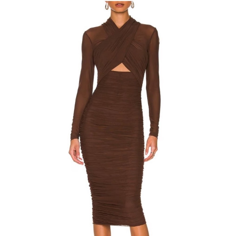 Bardot Chocolate Long Sleeve Dress